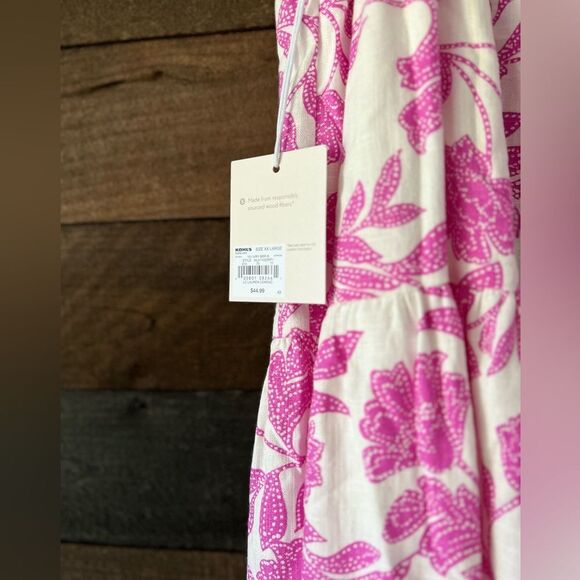 NWT Modern Purple & White Plus Size LC Lauren Conrad Three Tiers Midi Skirt - Picture 6 of 11